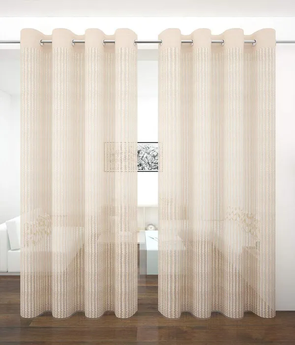 100%_Heavy_Quality_Imported_Tissue_Net_Fabric_Curtains_Set_Of_2