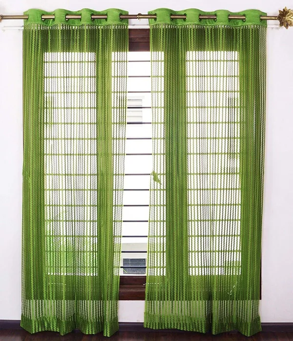 100%_Heavy_Quality_Imported_Tissue_Net_Fabric_Long_Door_Curtains_Set_Of_2