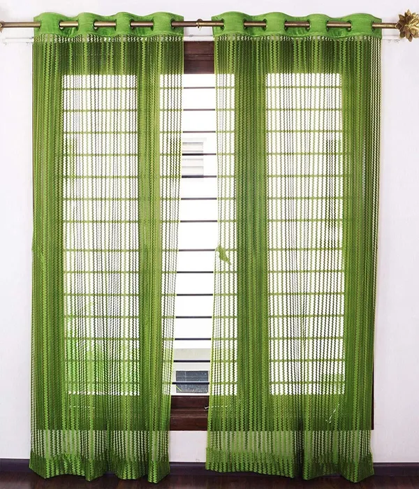 100%_Heavy_Quality_Imported_Tissue_Net_Fabric_Curtains_Set_Of_2
