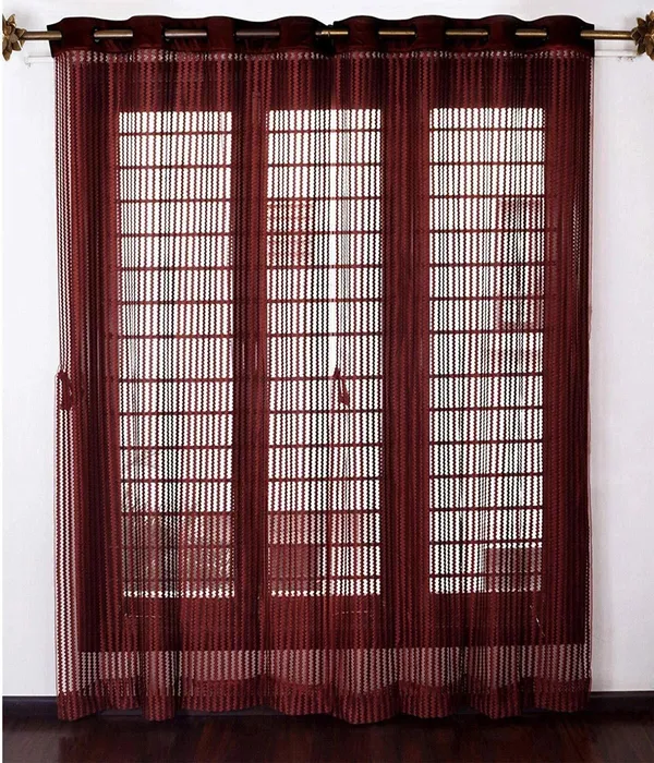 100%_Heavy_Quality_Imported_Tissue_Net_Fabric_Curtains_Set_Of_2