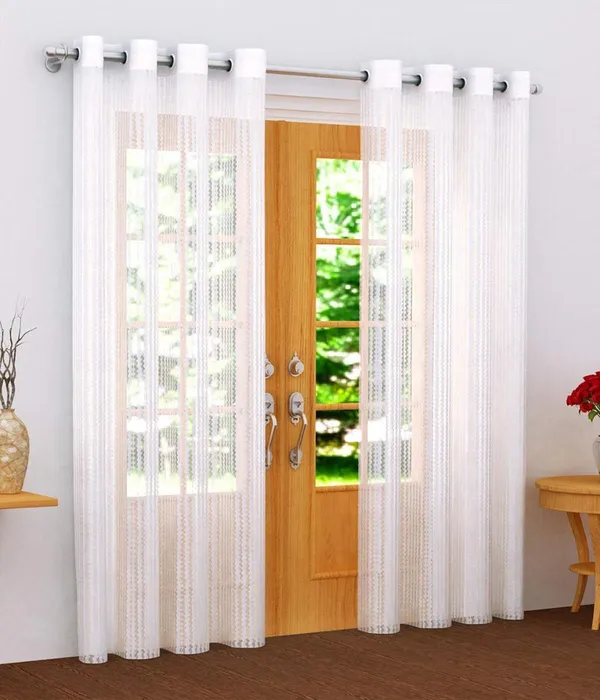 100%_Heavy_Quality_Imported_Tissue_Net_Fabric_Curtains_Set_Of_2
