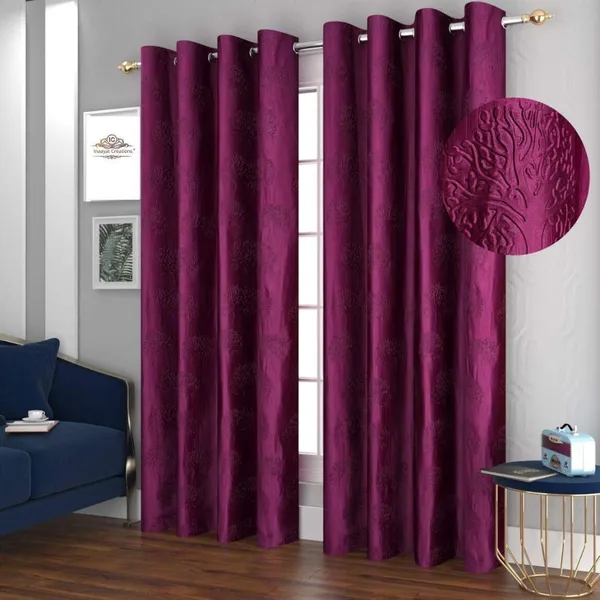 Tree_Punching_Set_Of_2_Polyester_Eyelet_Curtains