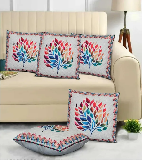 White_And_Multicolor_Artsy_Home_Velvet_Cushions_Cover_Pack_Of_5