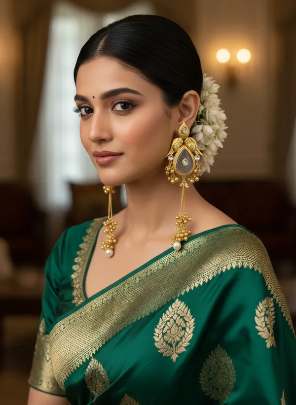 Kashmiri_Earrings_Gold_Plated_Earring_Bird_Motif_Long_Ghungroo