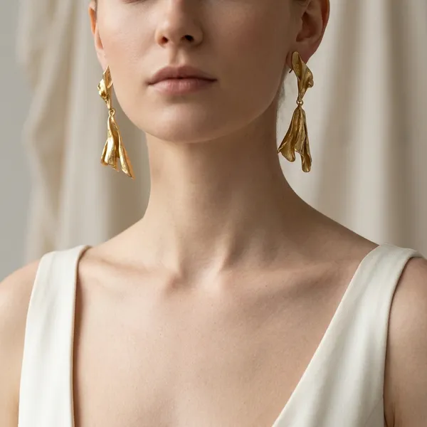 Modern_Sculptural_Gold-Tone_Drop_Earrings