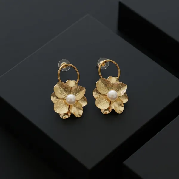 Golden_Bloom_Pearl_Drop_Hoop_Earrings