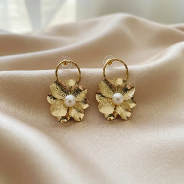 Golden_Bloom_Pearl_Drop_Hoop_Earrings