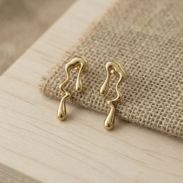 Liquid_Gold_Abstract_Molten_Earrings