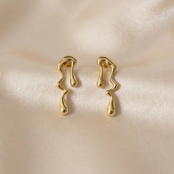 Liquid_Gold_Abstract_Molten_Earrings