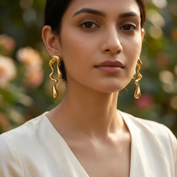 Liquid_Gold_Abstract_Molten_Earrings