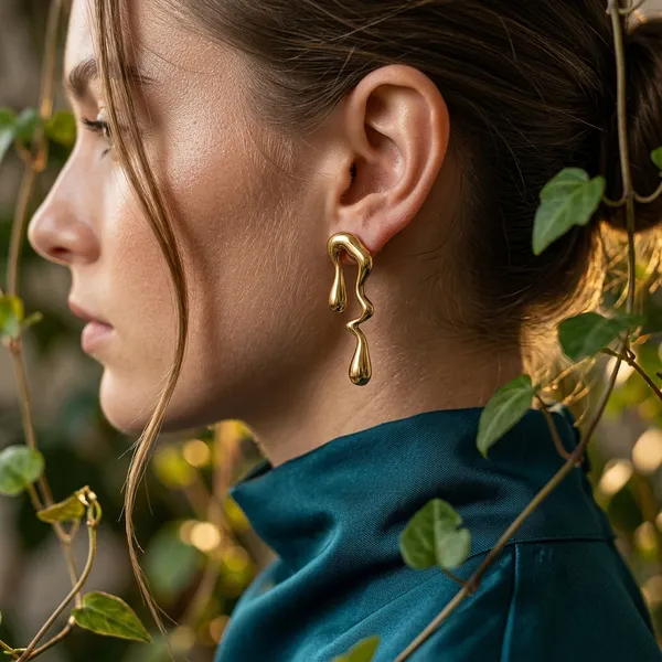 Liquid_Gold_Abstract_Molten_Earrings