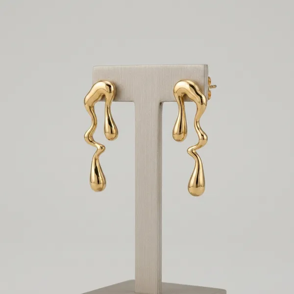 Liquid_Gold_Abstract_Molten_Earrings