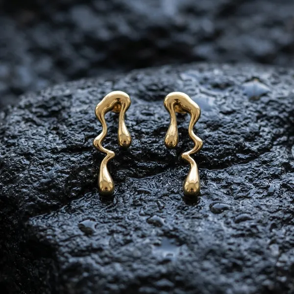 Liquid_Gold_Abstract_Molten_Earrings