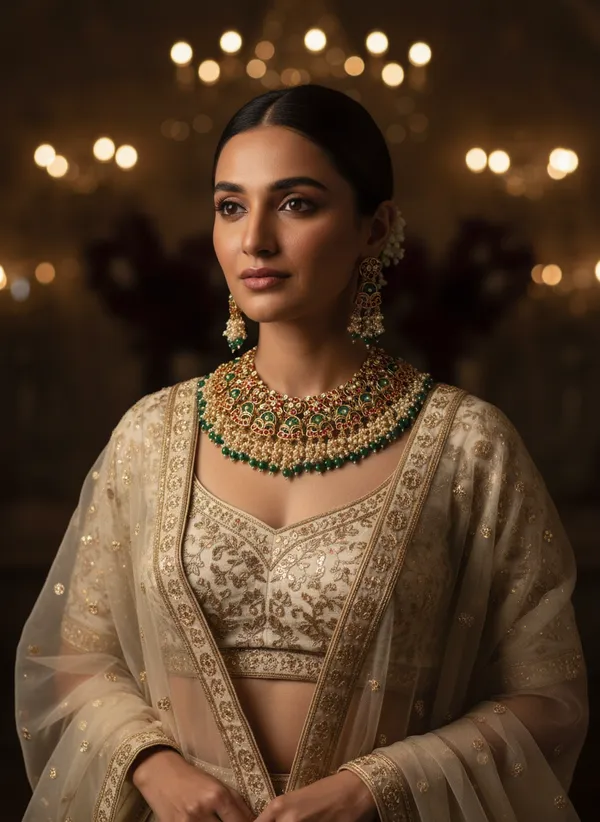 Indian_Set_Royal_Kundan_Choker_Necklace_Set_With_Pearls_And_Green_Beads