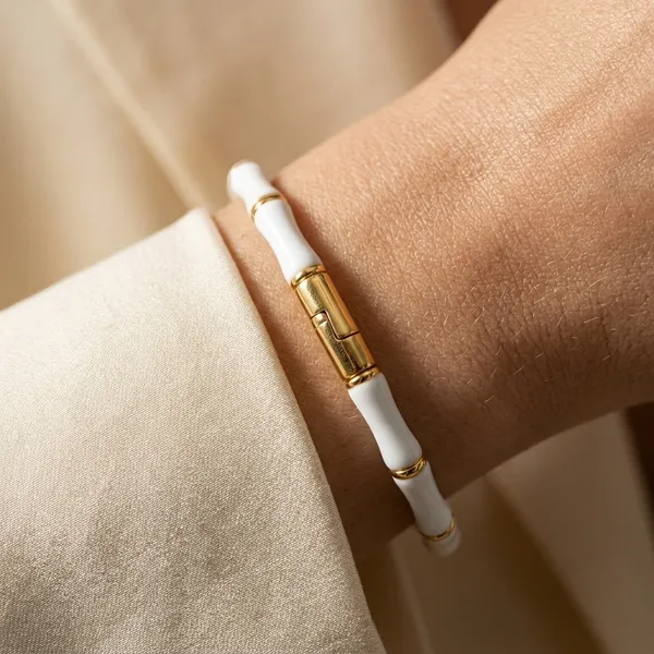 Nimi_House_Elegant_Bamboo_Style_White_Bracelet_For_Women_|_Gold-Tone_Bamboo_Link_Bracelet_|_Minimalist_Fashion_Jewelry_|_Daily_Wear,_Party_&_Gifting