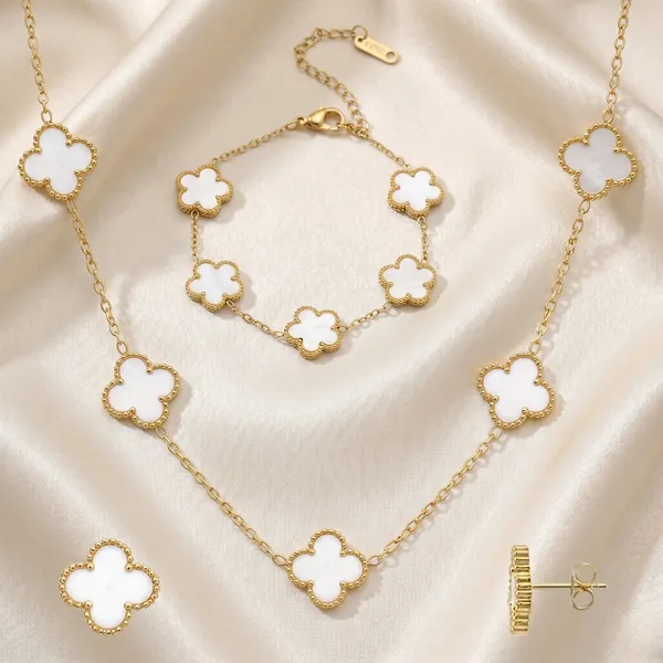 Luxury_White_Clover_Jewelry_Set_�??_Gold_Floral_Necklace,_Bracelet_&_Earrings_Set