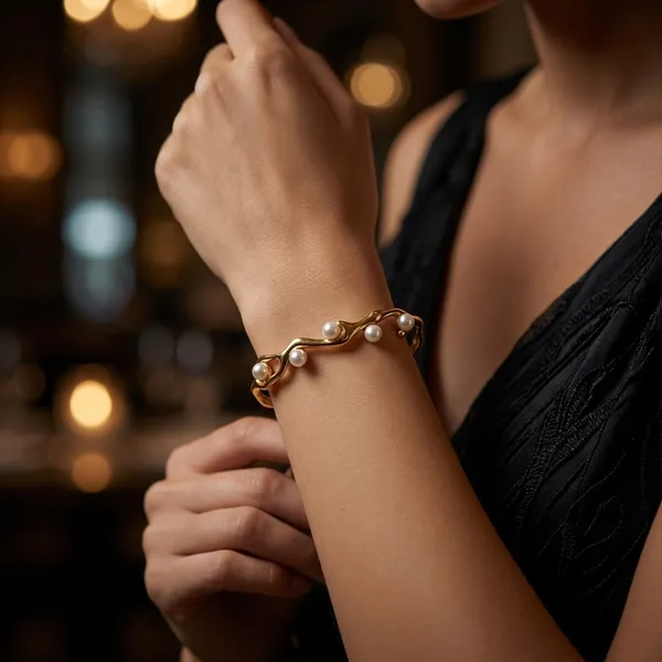Gold_Plated_Bracelet_Organic_Pearl_Cuff