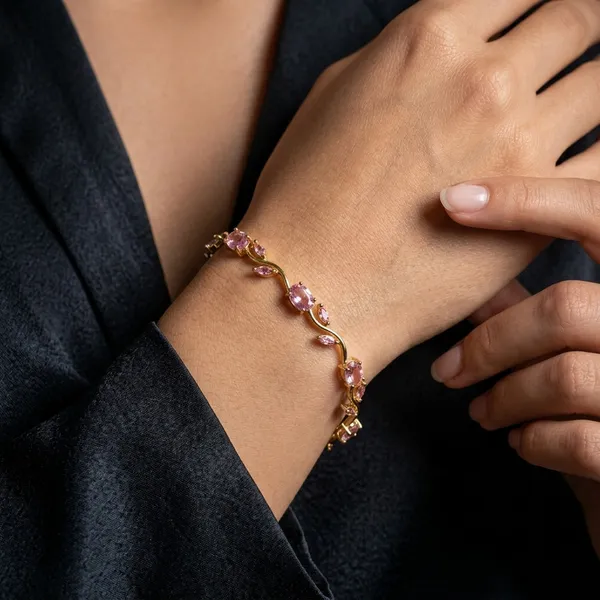 Nimi_House_Blush_Crystal_Vine_Gold_Bracelet_For_Women