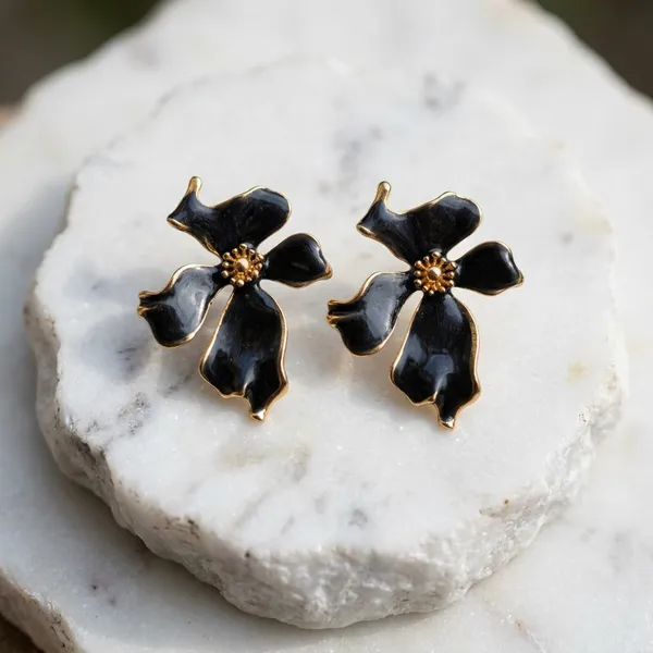 Black_Enamel_Floral_Stud_Earrings