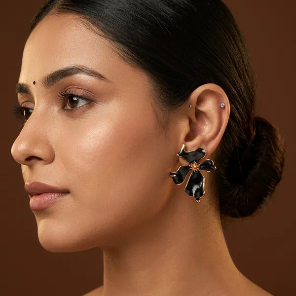 Black_Enamel_Floral_Stud_Earrings