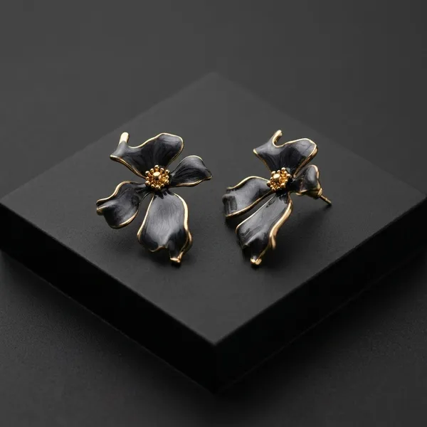 Black_Enamel_Floral_Stud_Earrings