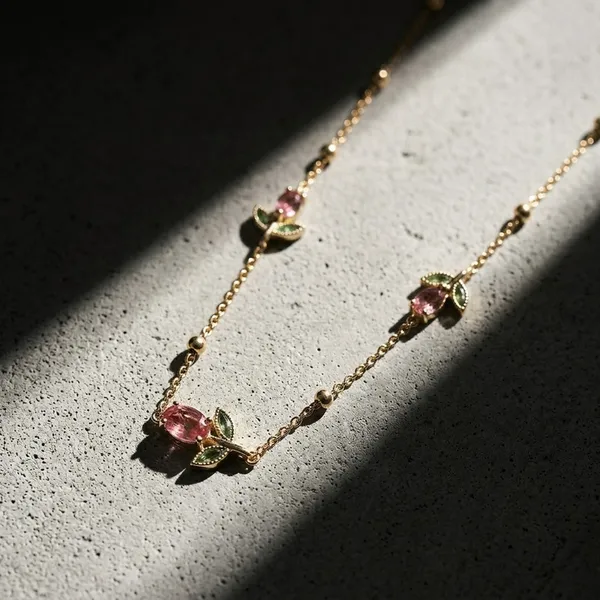 Nimi_House_Blush_Blossom_Tulip_Charm_Gold_Necklace_For_Women