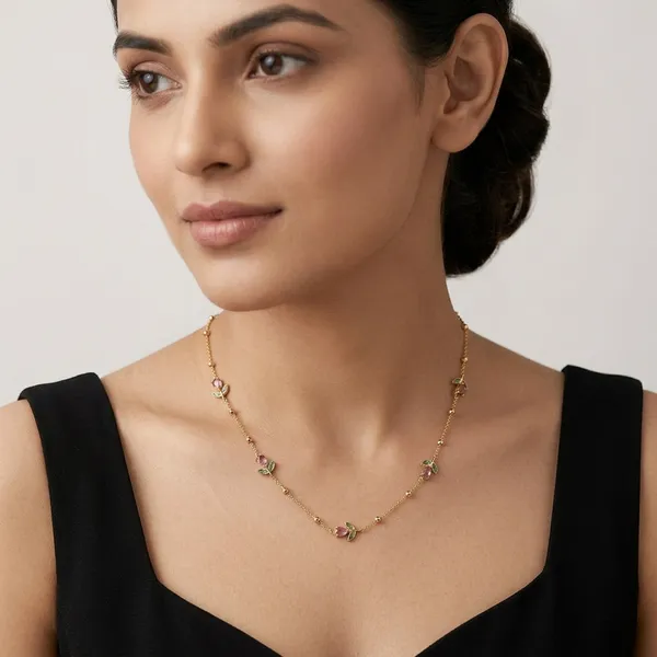Nimi_House_Blush_Blossom_Tulip_Charm_Gold_Necklace_For_Women