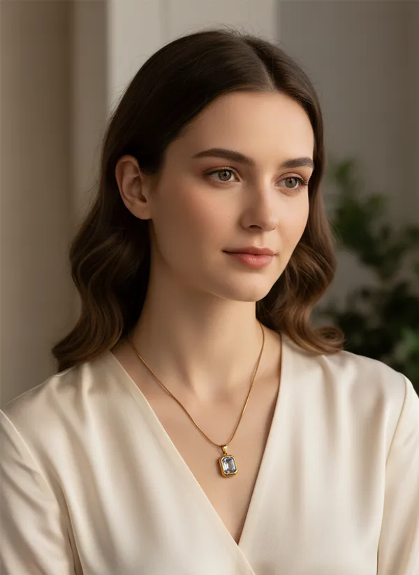 Emerald-Cut_Crystal_Gold_Pendant_Chain