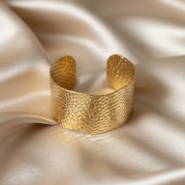 Lustrous_Gold_Textured_Hammered_Cuff_Bracelet_Anti-Tarnish_Statement_Jewelry