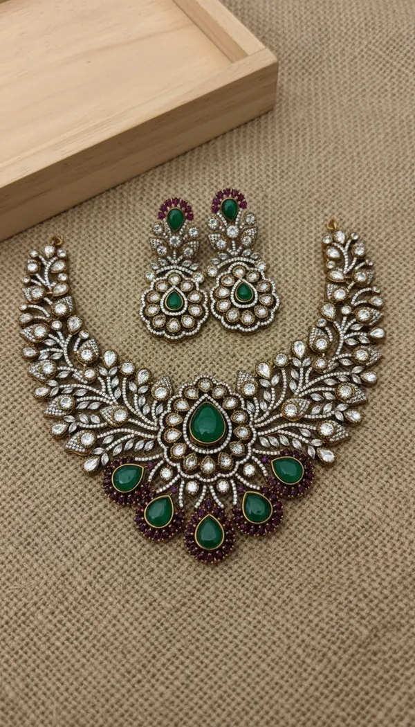 Indian_Set_Emerald_And_Polki_Antique_Bridal_Jewelry_Set