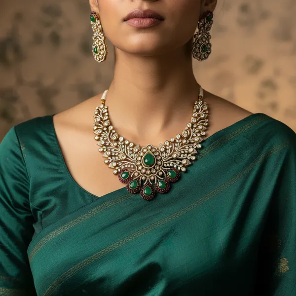 Indian_Set_Emerald_And_Polki_Antique_Bridal_Jewelry_Set