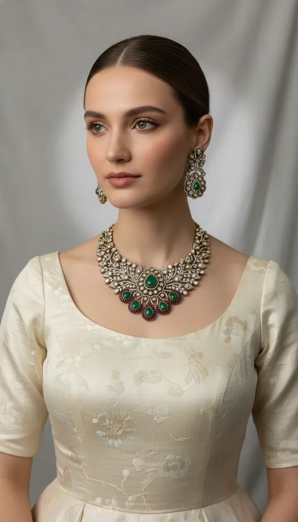 Indian_Set_Emerald_And_Polki_Antique_Bridal_Jewelry_Set