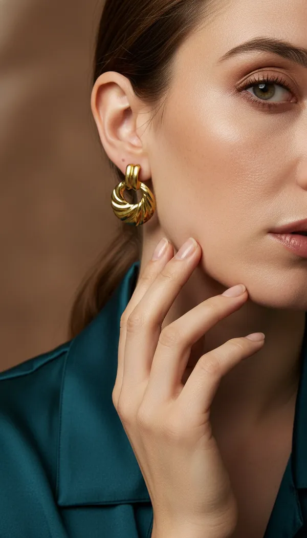 Elegant__Anti-Tarnish_Spiral_Textured_Door_Knocker_Earrings_for_Women