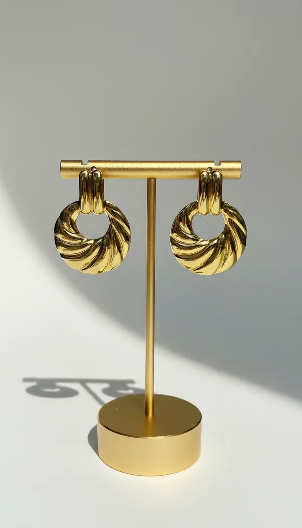 Elegant__Anti-Tarnish_Spiral_Textured_Door_Knocker_Earrings_for_Women