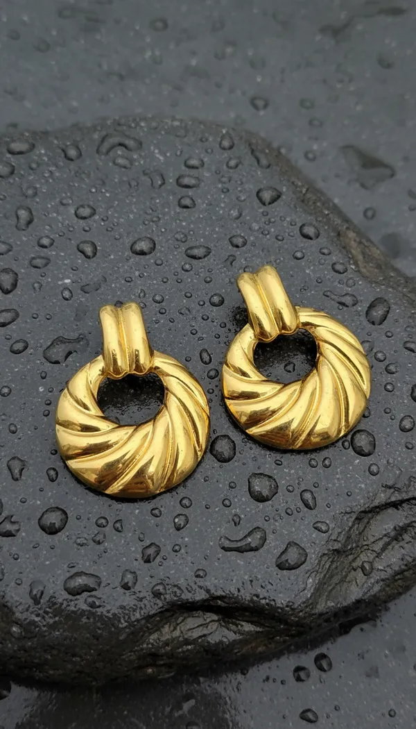 Elegant__Anti-Tarnish_Spiral_Textured_Door_Knocker_Earrings_for_Women