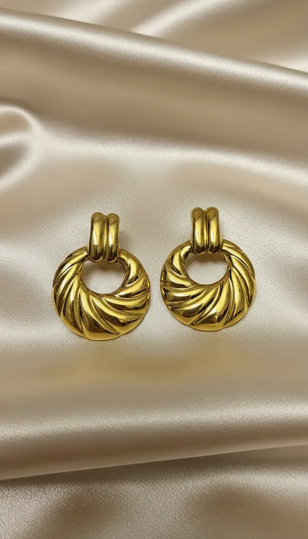 Elegant__Anti-Tarnish_Spiral_Textured_Door_Knocker_Earrings_for_Women