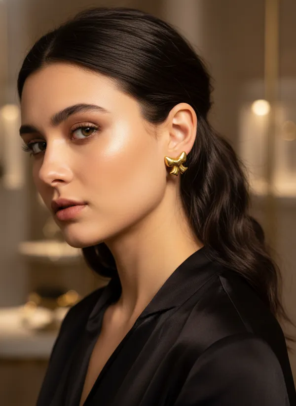 Vintage-Inspired_Polished_Gold_Bow_Pair_Of_Earrings