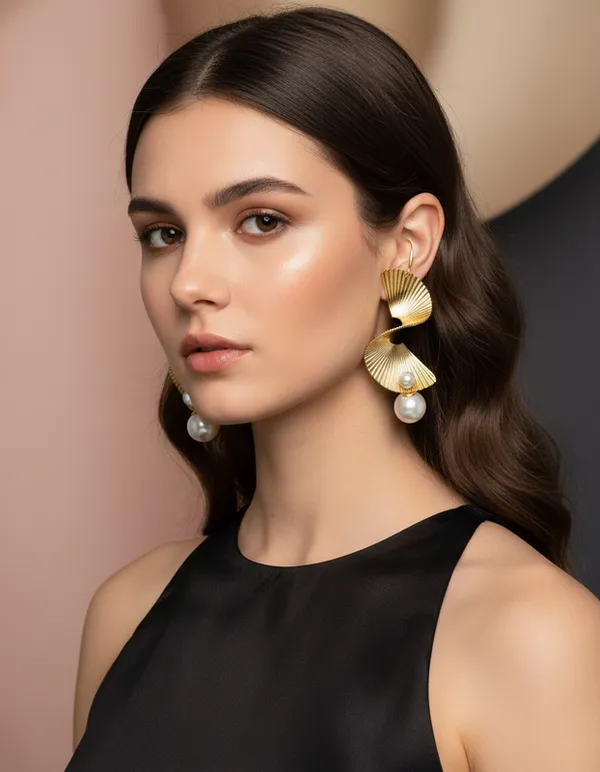 Golden_Spiral_Fan_Earrings