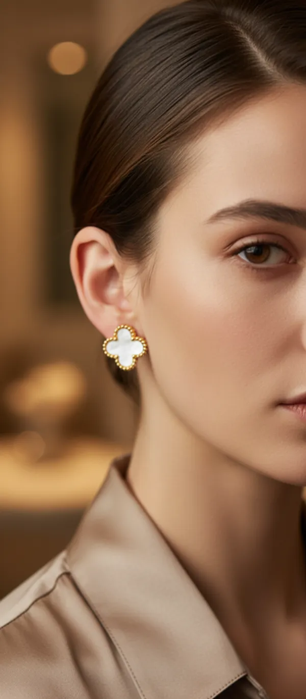 White_Mother_of_Pearl_Clover_Stud_Earrings_|_Gold-Tone_Lucky_Floral_Earrings_for_Women