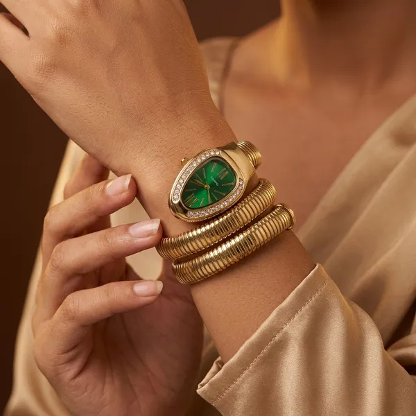 Gold-Plated_Bracelet_Watch_Snake_Serpentine_Style