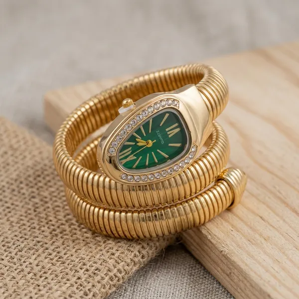 Gold-Plated_Bracelet_Watch_Snake_Serpentine_Style