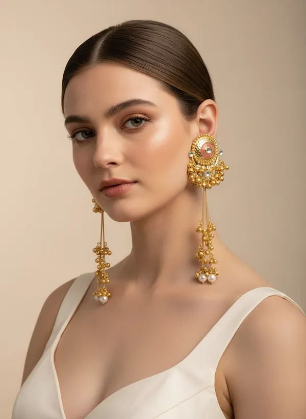 Kashmiri_Earrings_Gold_Plated_Earring_Traditional_Ghungroo_Drop