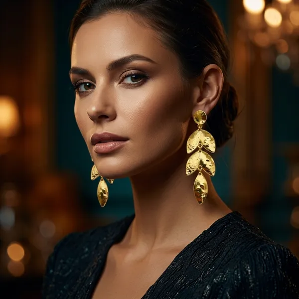 Golden_Cascading_Leaf_Drop_Earrings