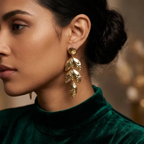 Golden_Cascading_Leaf_Drop_Earrings