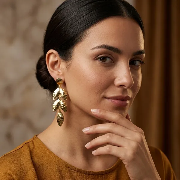 Golden_Cascading_Leaf_Drop_Earrings