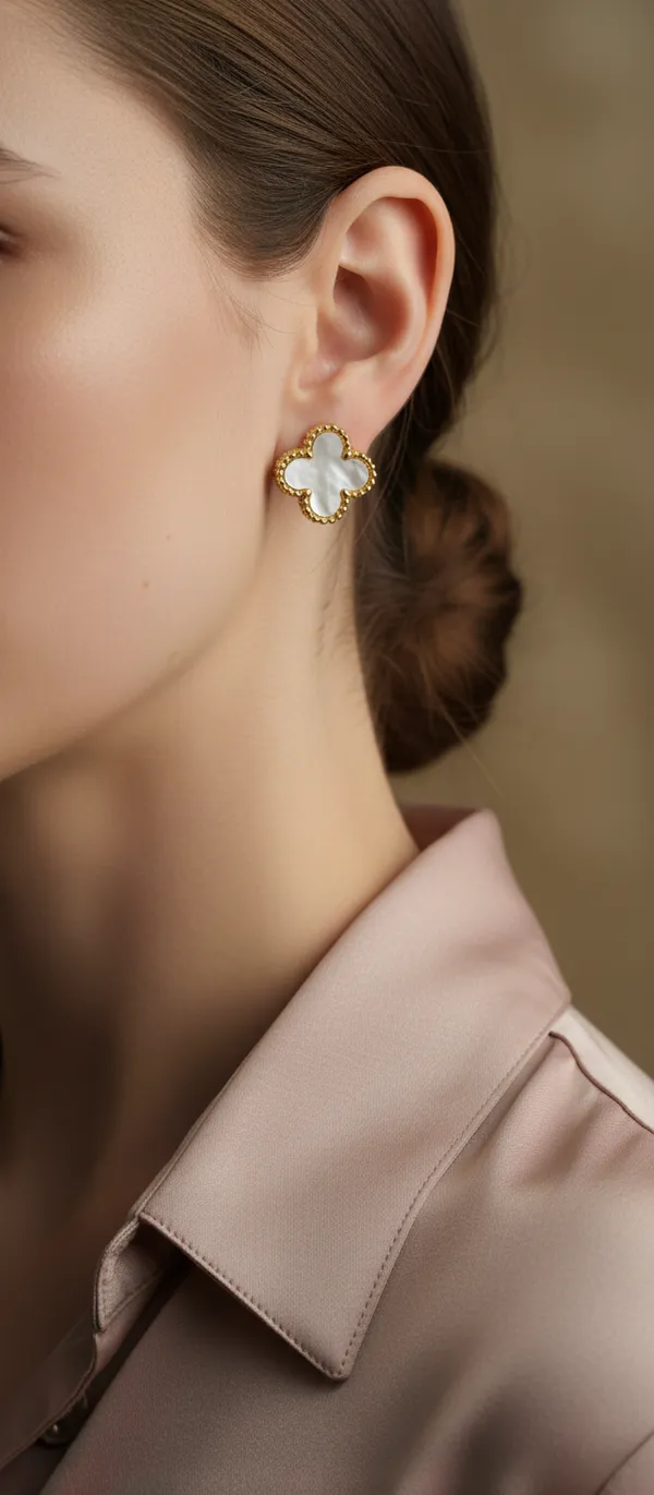 White_Mother_of_Pearl_Clover_Stud_Earrings_|_Gold-Tone_Lucky_Floral_Earrings_for_Women