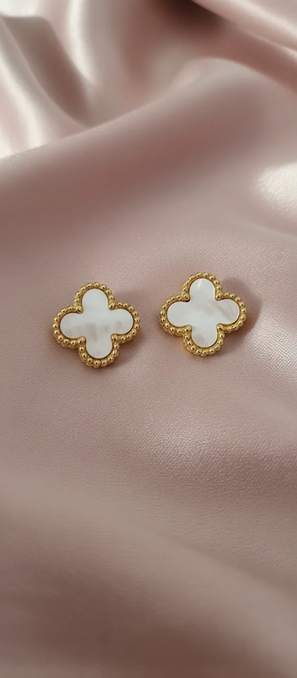 White_Mother_of_Pearl_Clover_Stud_Earrings_|_Gold-Tone_Lucky_Floral_Earrings_for_Women