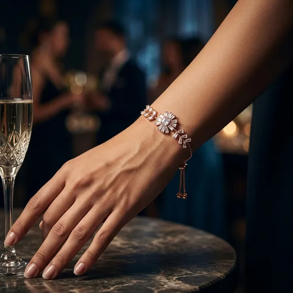 Rose_Gold_Plated_Bracelet_with_Floral_Slider_Design