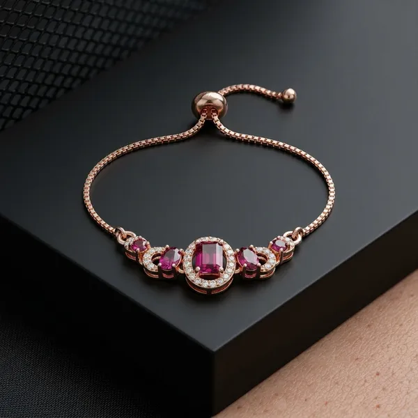 Rose_Gold_Bracelet_Adjustable_Slider_with_Pink_Stones