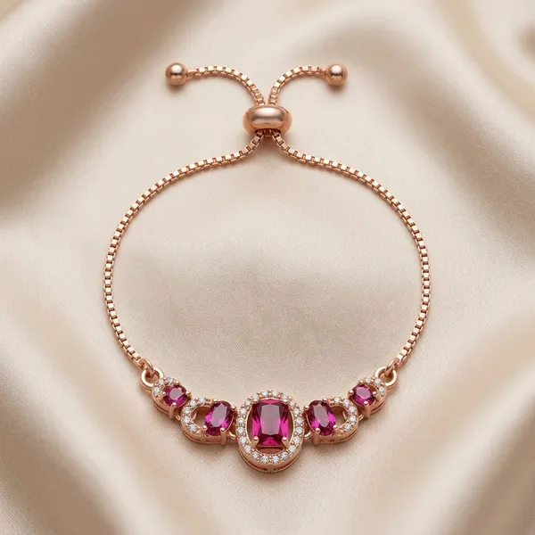 Rose_Gold_Bracelet_Adjustable_Slider_with_Pink_Stones